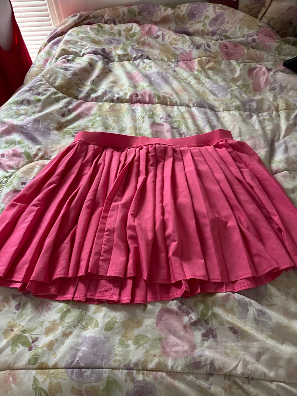 Pink Pleated Mini Skort